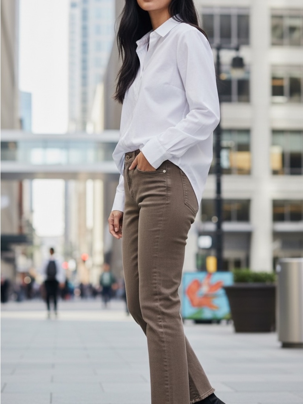 Democracy Brown Straight-Leg Pants — Classic Everyday Style
